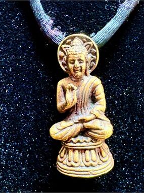 Brassy gold bronze Buddhist Pendant Necklace - Women Jewelry